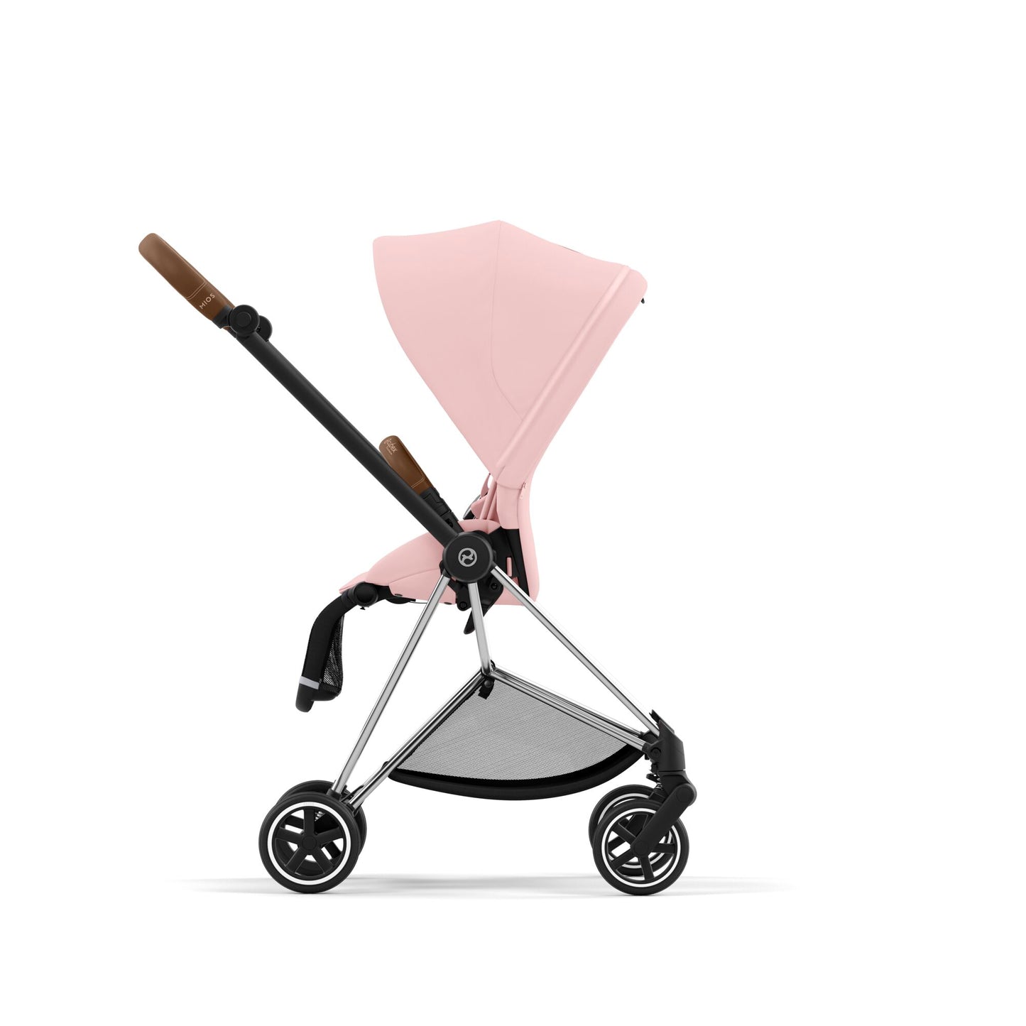 עגלת תינוק Mios 3 Peach Pink עם שלדה כרום חום