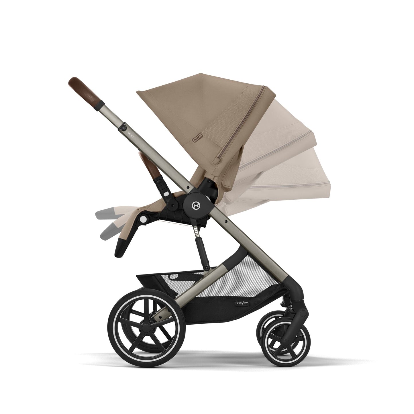 עגלת תינוק משולבת - טיולון ועריסה Balios TS5 בצבע Almond Beige , עם סל-קל Cloud G