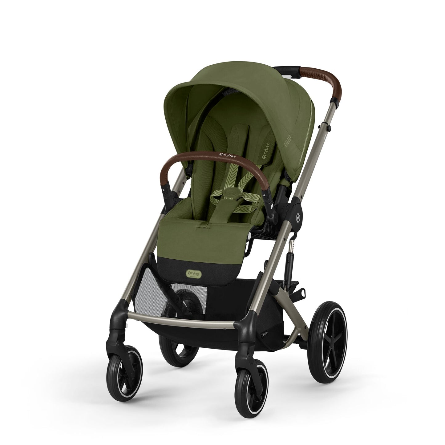 עגלת תינוק משולבת - טיולון ועריסה Balios TS5 בצבע Moss Green , עם סל-קל Cloud G