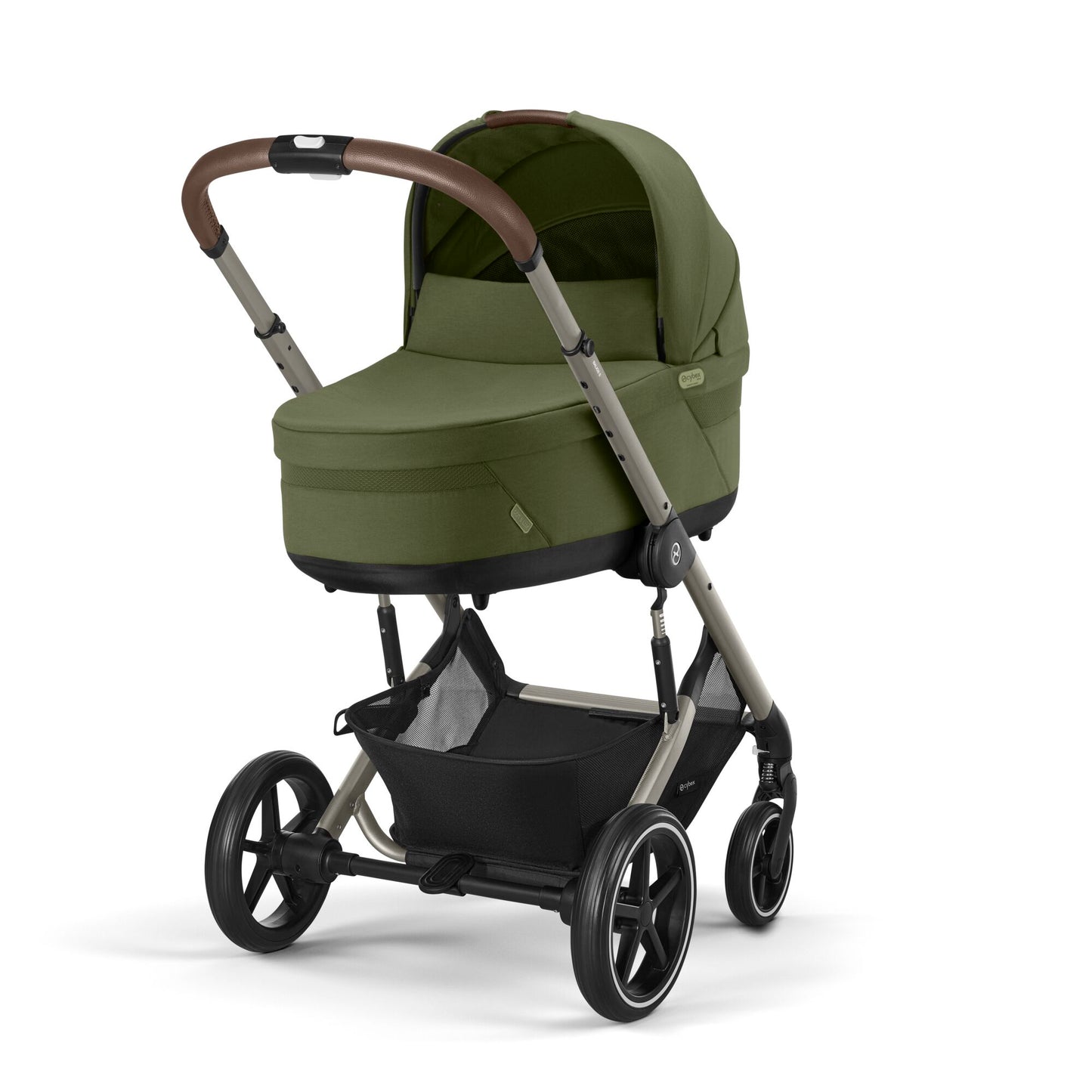 עגלת תינוק משולבת - טיולון ועריסה Balios TS5 בצבע Moss Green , עם סל-קל Cloud G