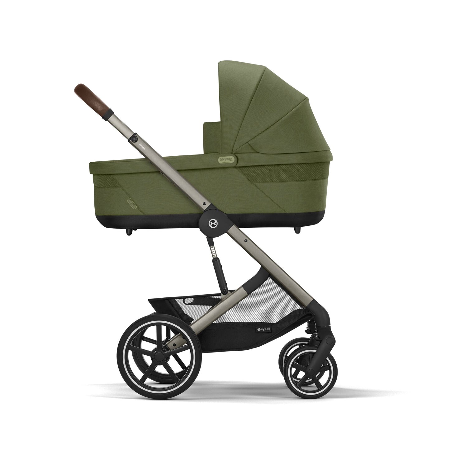 עגלת תינוק משולבת - טיולון ועריסה Balios TS5 בצבע Moss Green , עם סל-קל Cloud G