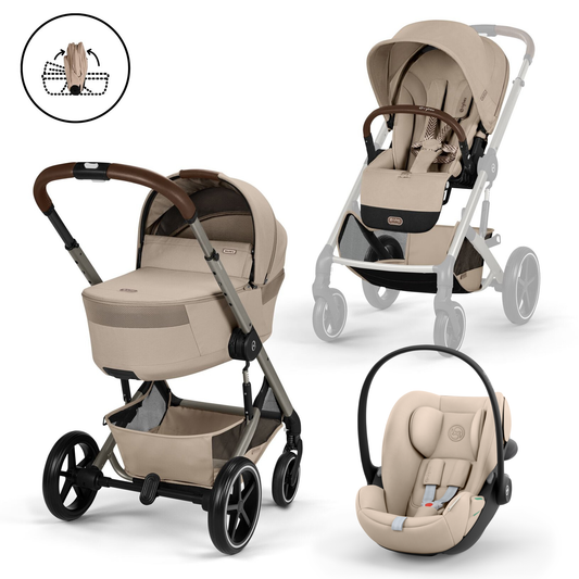 Balios TS6 עגלת תינוק בצבע Almond Beige עם סלקל Cloud G