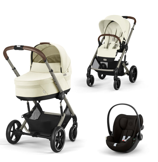 עגלת תינוק משולבת - טיולון ועריסה Balios TS5 בצבע Seashell Beige , עם סלקל Cloud G