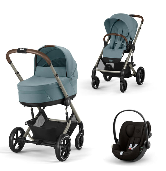 עגלת תינוק משולבת - טיולון ועריסה Balios TS5 בצבע Stormy Blue, עם סל-קל Cloud G