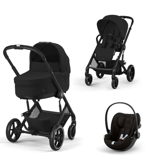 עגלת תינוק משולבת - טיולון ועריסה Balios TS5 בצבע Moon Black , עם סל-קל Cloud G