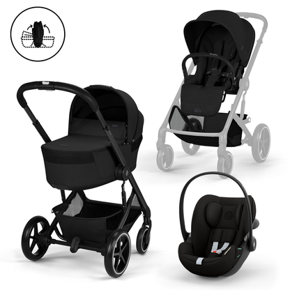 Balios TS6 עגלת תינוק בצבע Moon Black עם סלקל Cloud G