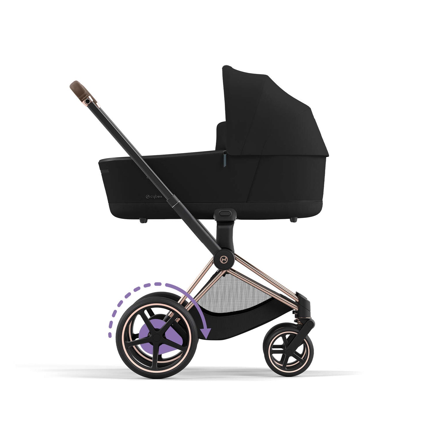 e-Priam עגלת תינוק חשמלית Sepia Black רוזגולד