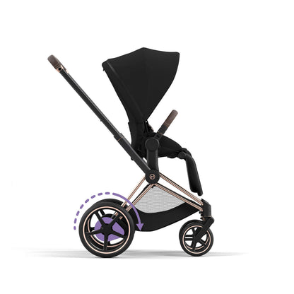 e-Priam עגלת תינוק חשמלית Sepia Black רוזגולד