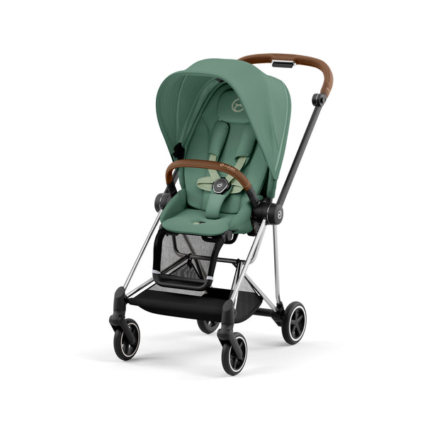 עגלת תינוק Mios 3 Leaf Green עם שלדה כרום חום