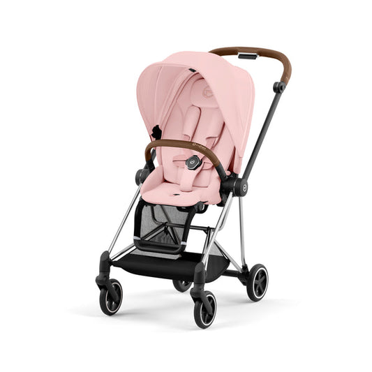 עגלת תינוק Mios 3 Peach Pink עם שלדה כרום חום