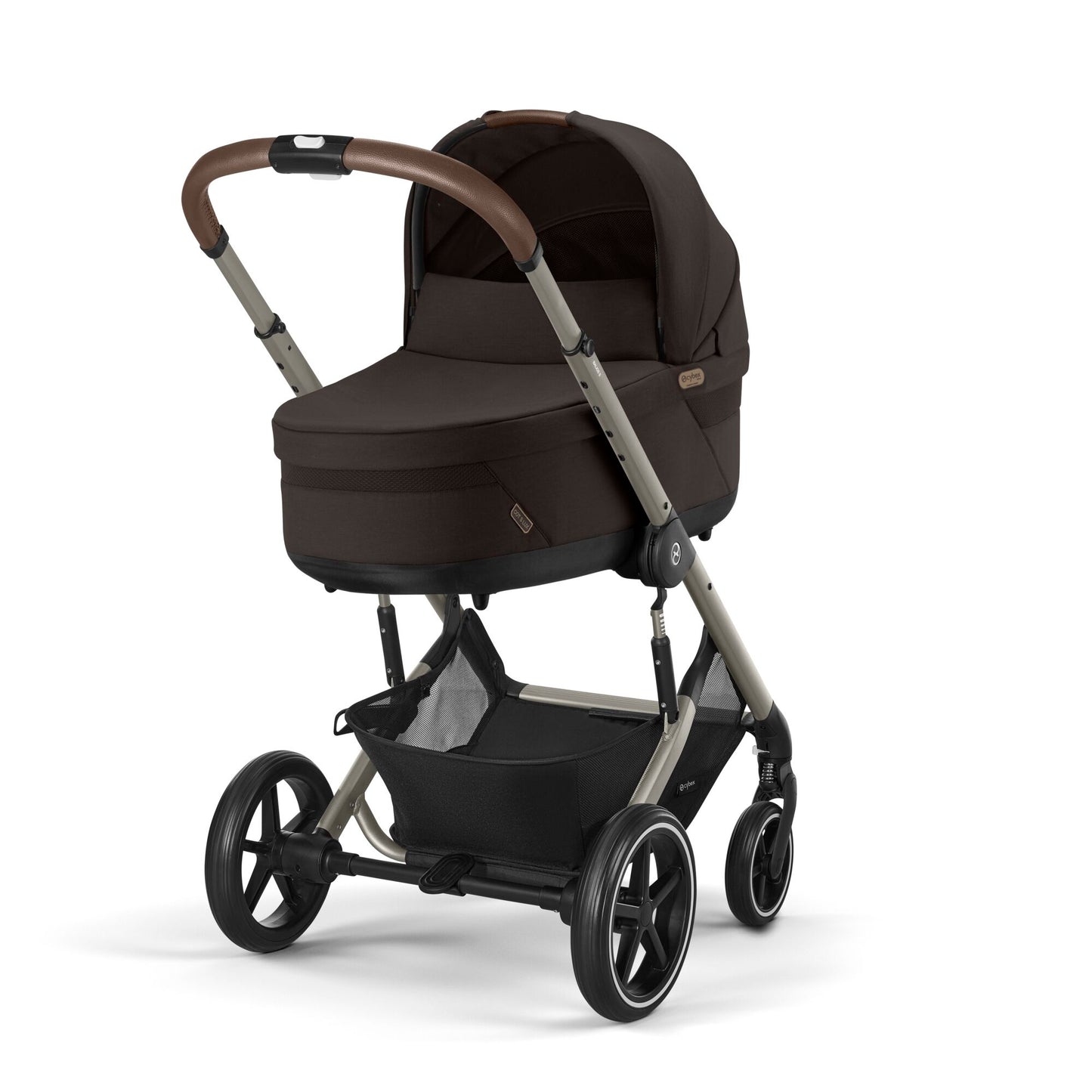 עגלת תינוק משולבת - טיולון ועריסה Balios TS5 בצבע Chocolate Brown , עם סל-קל Cloud G