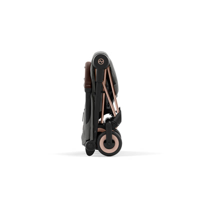 עגלת תינוק Coya רוזגולד Mirage Grey-מקופלת
