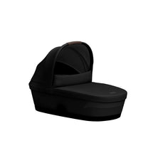 a black baby carrier with a black cover