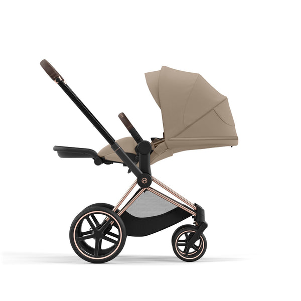 עגלת תינוק Priam 4 Cozy Beige עם שלדה רוזגולד