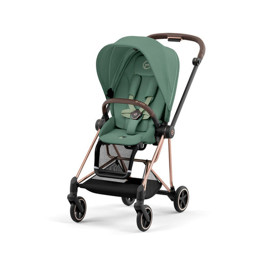 עגלת תינוק Mios 3 Leaf Green עם שלדה רוזגולד