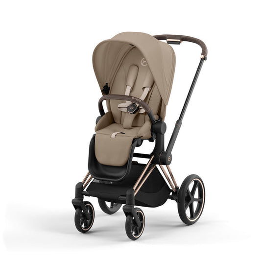 עגלת תינוק Priam 4 Cozy Beige עם שלדה רוזגולד