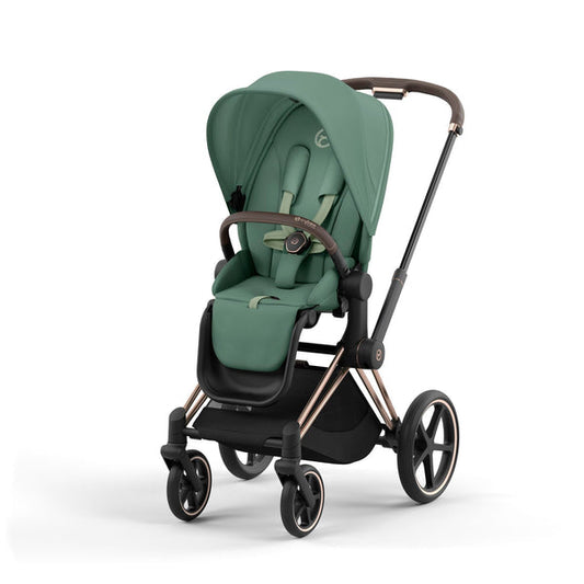 עגלת תינוק Priam 4 Leaf Green עם שלדה רוזגולד