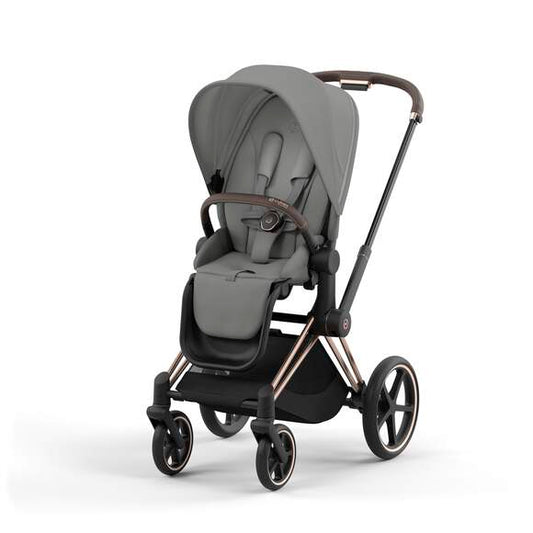 עגלת תינוק Priam 4 Mirage Grey עם שלדה רוזגולד