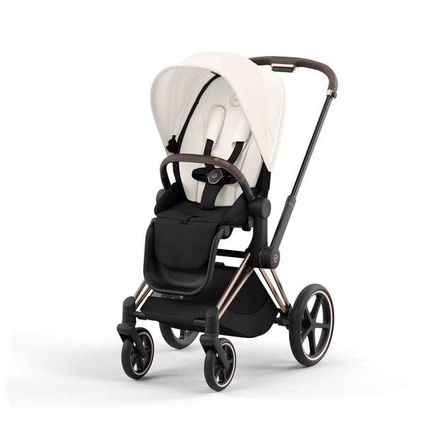 עגלת תינוק Priam 4 Off White עם שלדה רוזגולד