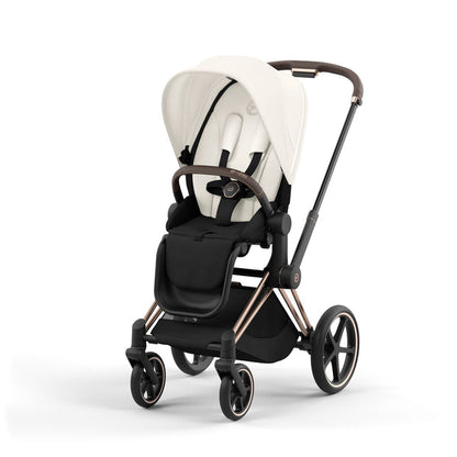עגלת תינוק Priam 4 Off White עם שלדה רוזגולד