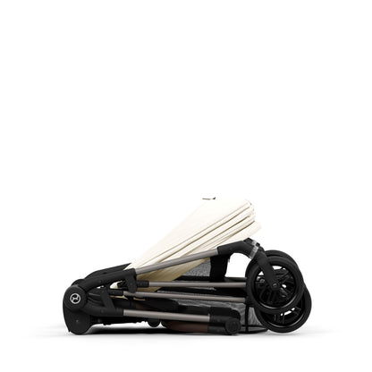 עגלת תינוק משולבת Melio 2 Canvas White-מקופלת