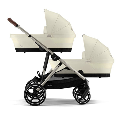 עגלת תינוק לתאומים / אחים Gazelle S2 שמנת Seashell Beige