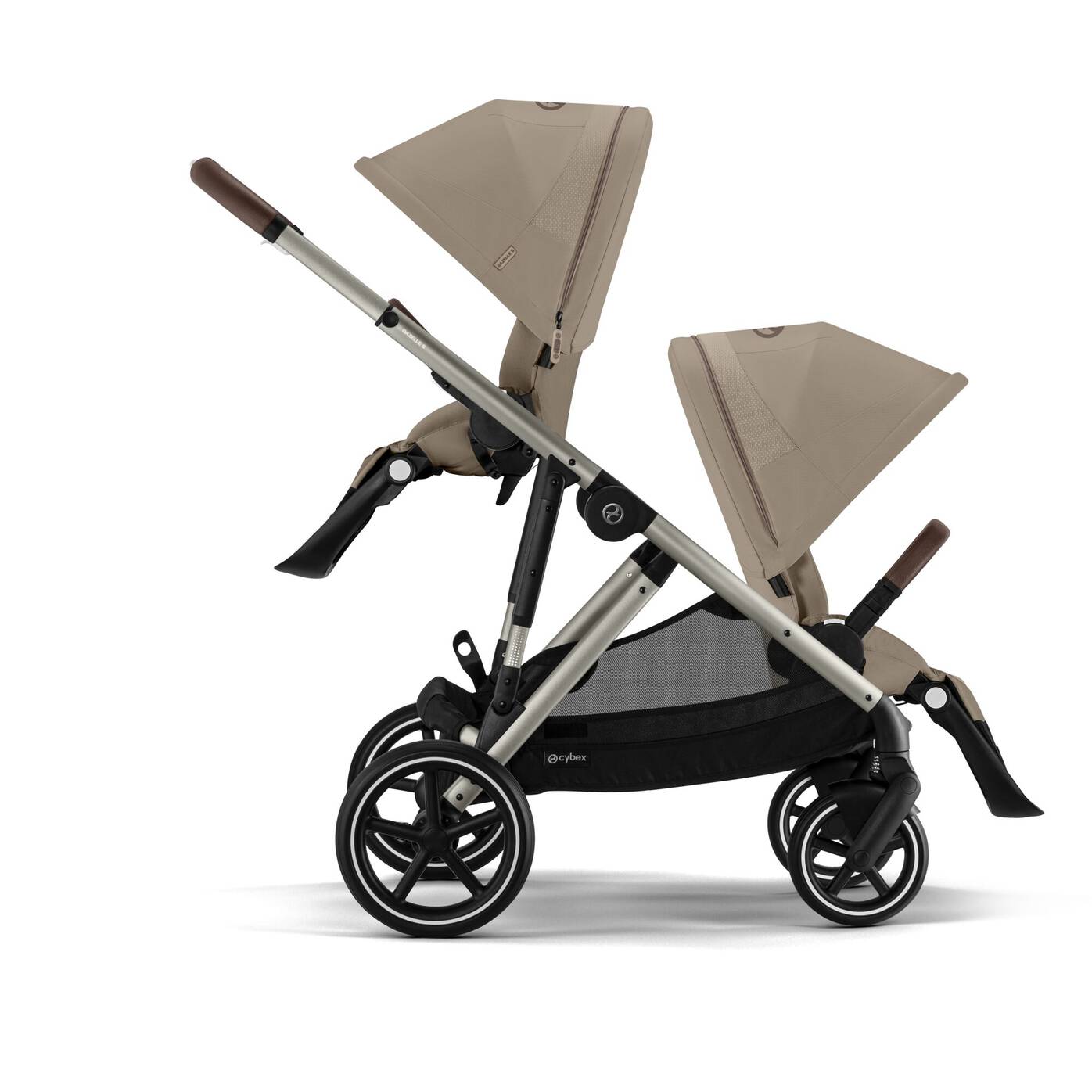 עגלת תינוק לתאומים / אחים Gazelle S2 בז' Almond Beige