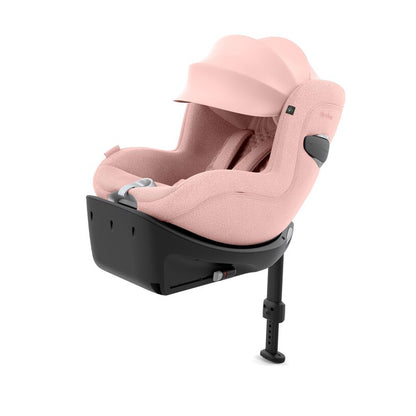כסא בטיחות Sirona Ti עם SensorSafe כולל בסיס קבוע לרכב בצבע ורוד Peach Pink PLUS