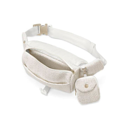 תיק חגורה Boucle Cream White מבד בוקלה לבן