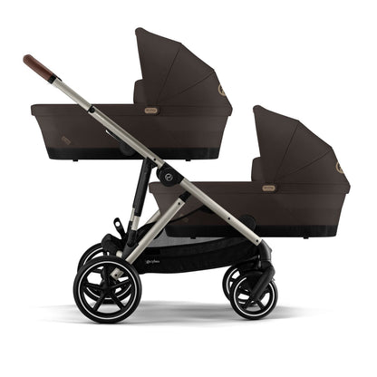 עגלת תינוק לתאומים / אחים Gazelle S2 חום Chocolate Brown